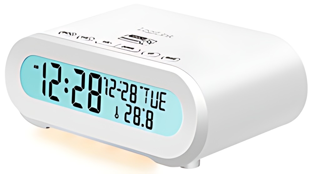 LogiLink Radio-réveil digital avec veilleuse, blanc