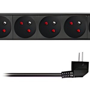 LogiLink Multiprise 19", 9 prises, sans interrupteur, noir