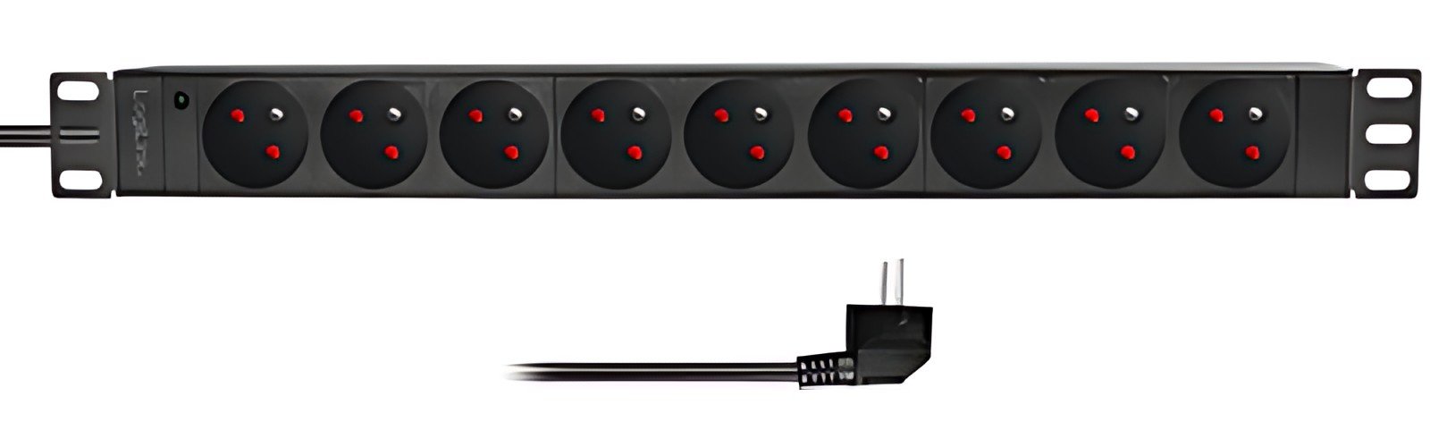LogiLink Multiprise 19", 9 prises, sans interrupteur, noir