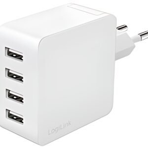 LogiLink Chargeur secteur USB, 4x USB-A, 24 watts, blanc