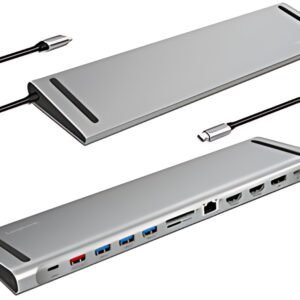 LogiLink USB 3.2 (Gen 2) Docking Station, 12-Port, silber