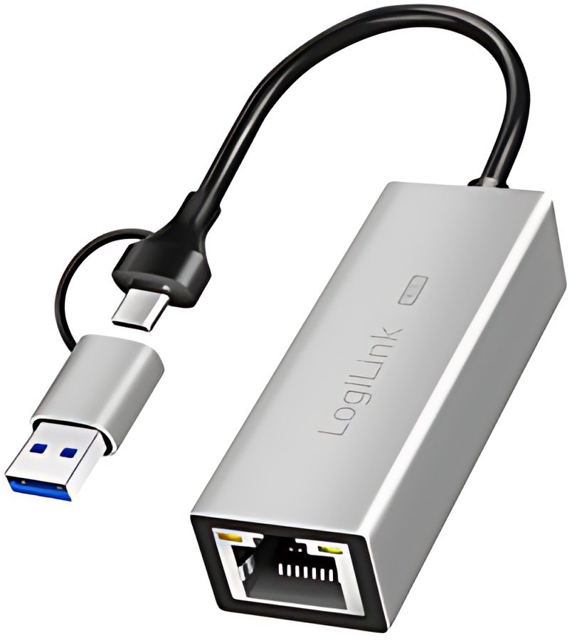 LogiLink Adaptateur réseau Ethernet USB vers RJ45, gris