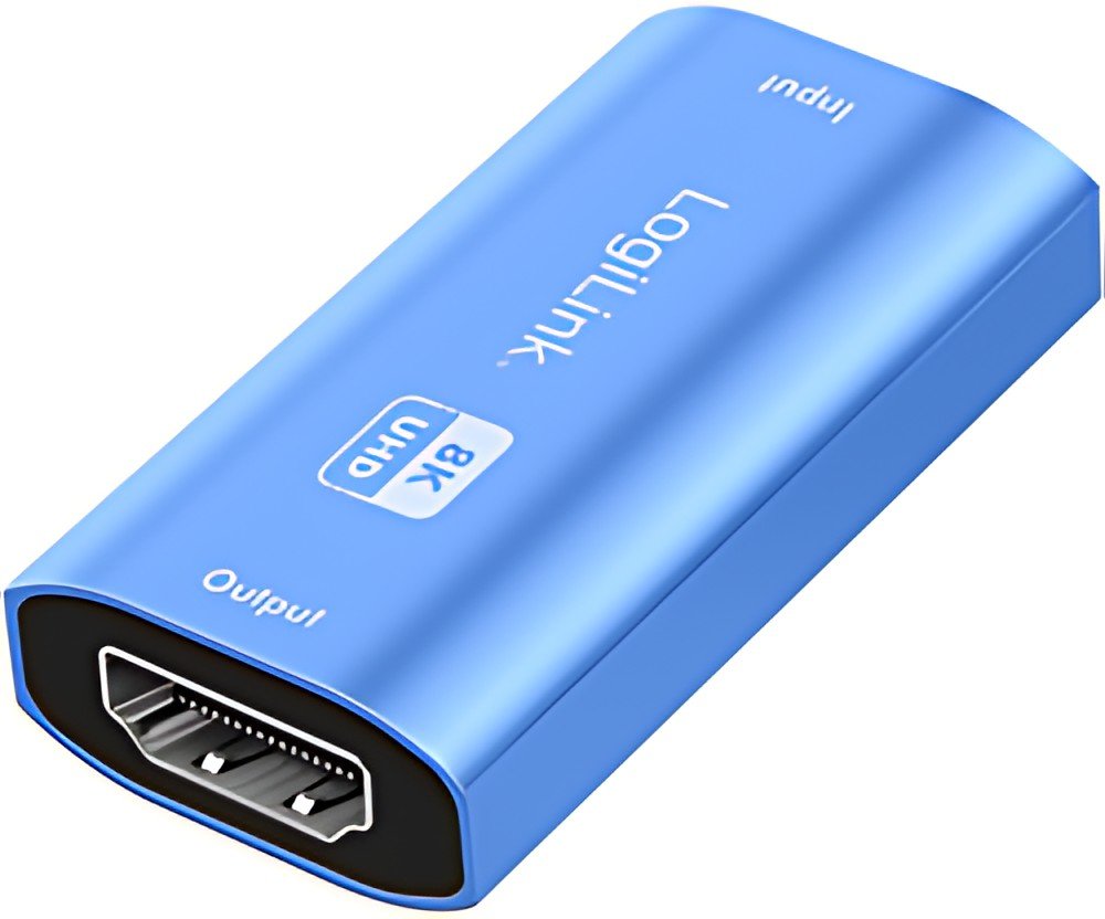 LogiLink Répéteur HDMI, 8K/60 Hz, boîtier en aluminium, bleu