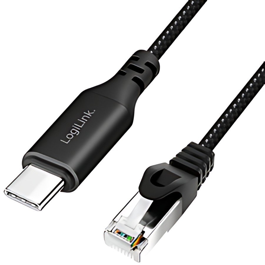 LogiLink Câble Ethernet USB 3.2, USB-C - RJ45, 2 m