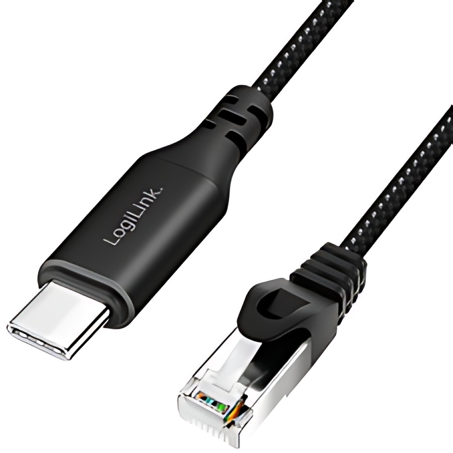 LogiLink Câble Ethernet USB 3.2, USB-C - RJ45, 15 m