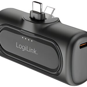 LogiLink Powerbank, 5.000 mAh, 2x USB-C, schwarz