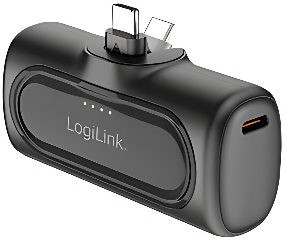 LogiLink Powerbank, 5.000 mAh, 2x USB-C, schwarz