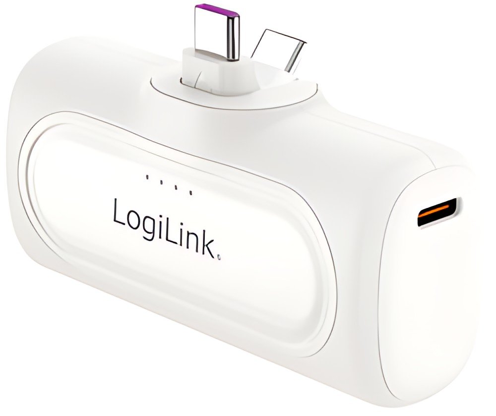 LogiLink Powerbank, 5.000 mAh, 2x USB-C, weiß