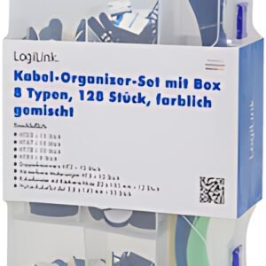 Ensemble d'organisation de câbles LogiLink, 128 pièces, en boîte