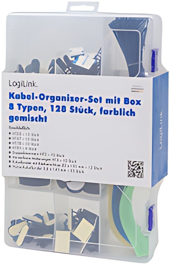 Ensemble d'organisation de câbles LogiLink, 128 pièces, en boîte