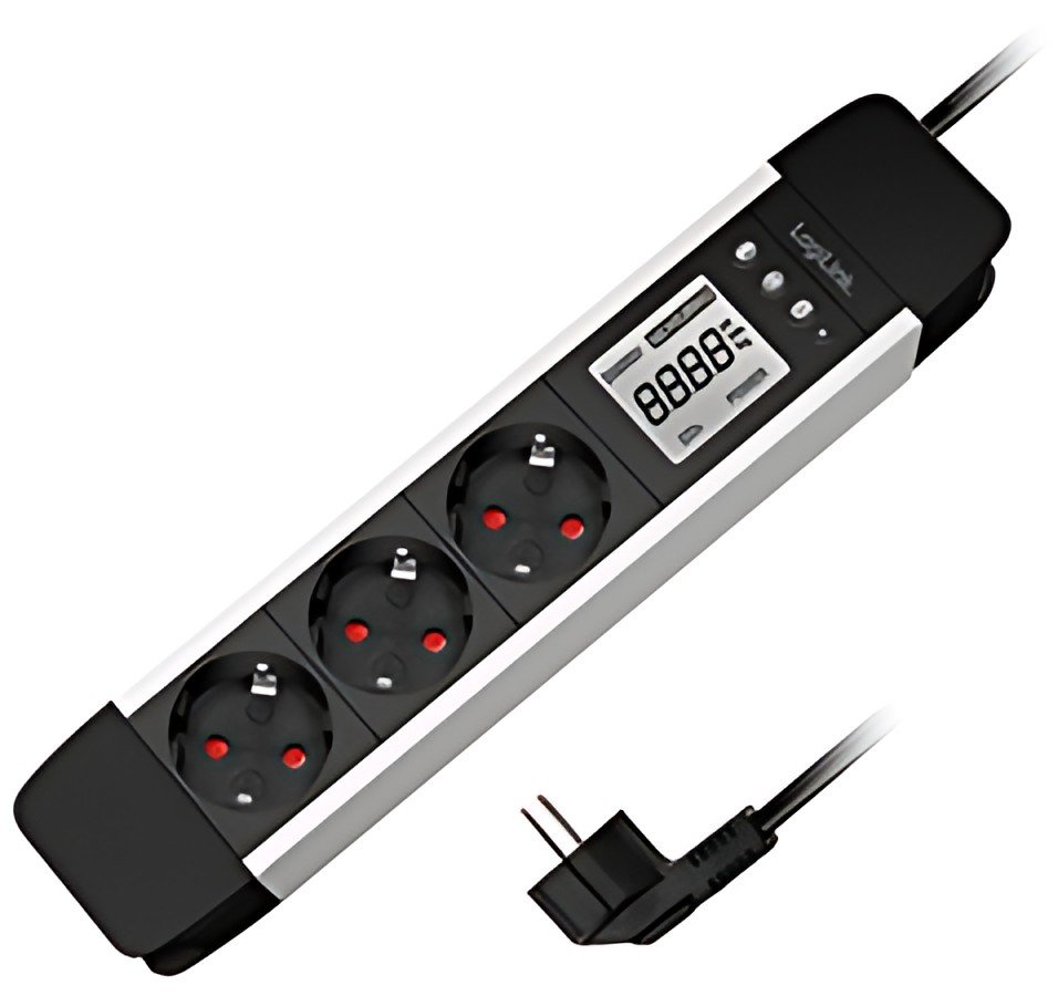 Multiprise LogiLink avec écran LCD, 3 voies