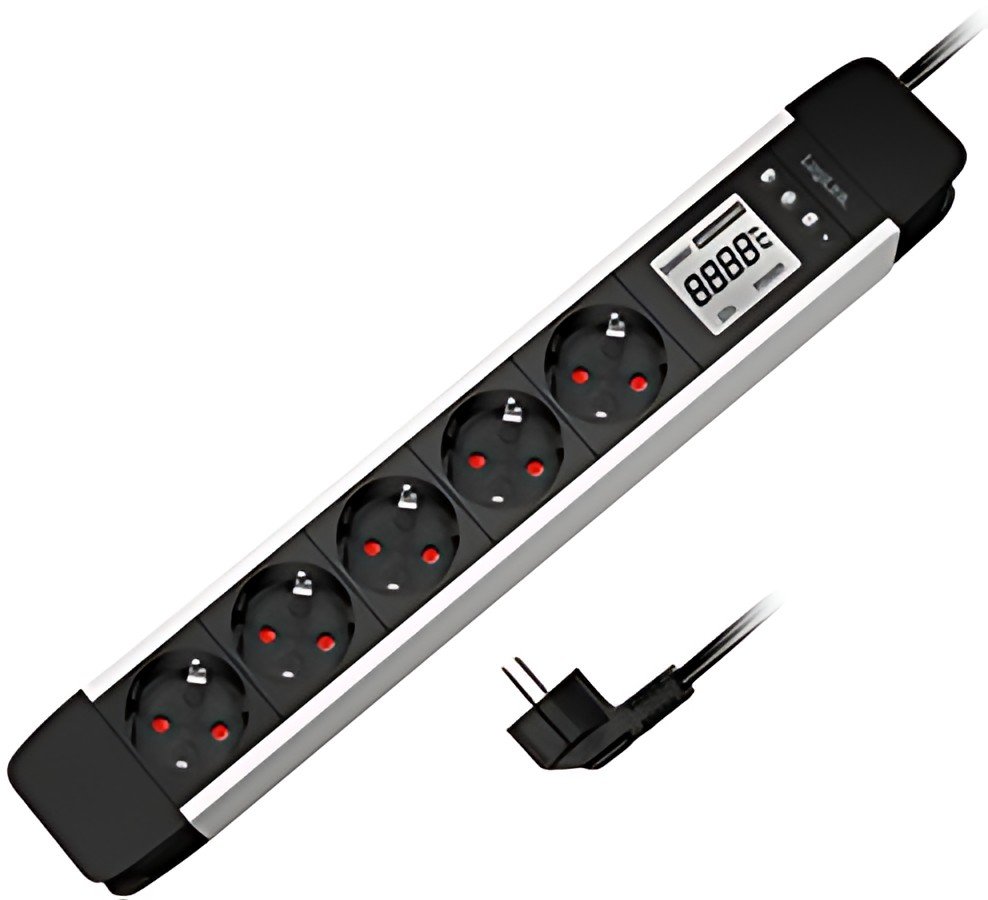 Multiprise LogiLink avec écran LCD, 5 fois