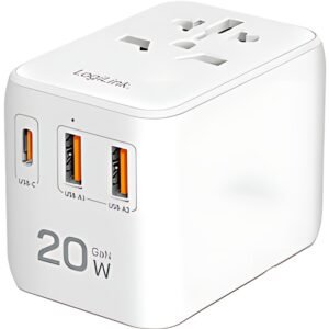 LogiLink Chargeur de voyage universel (EU/AUS/US/UK), 20 W
