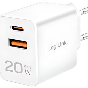 LogiLink Chargeur secteur USB, 1x USB-A, 1x USB-C, 20 watts
