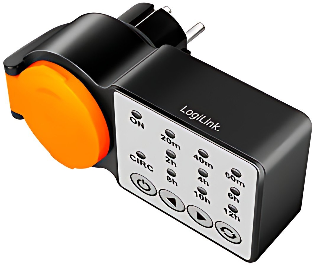Minuterie mécanique LogiLink pour extérieur, IP44, noir