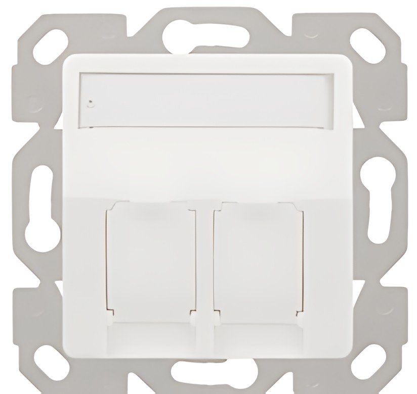LogiLink Prise pour modules Keystone, 2 ports, blanc pur