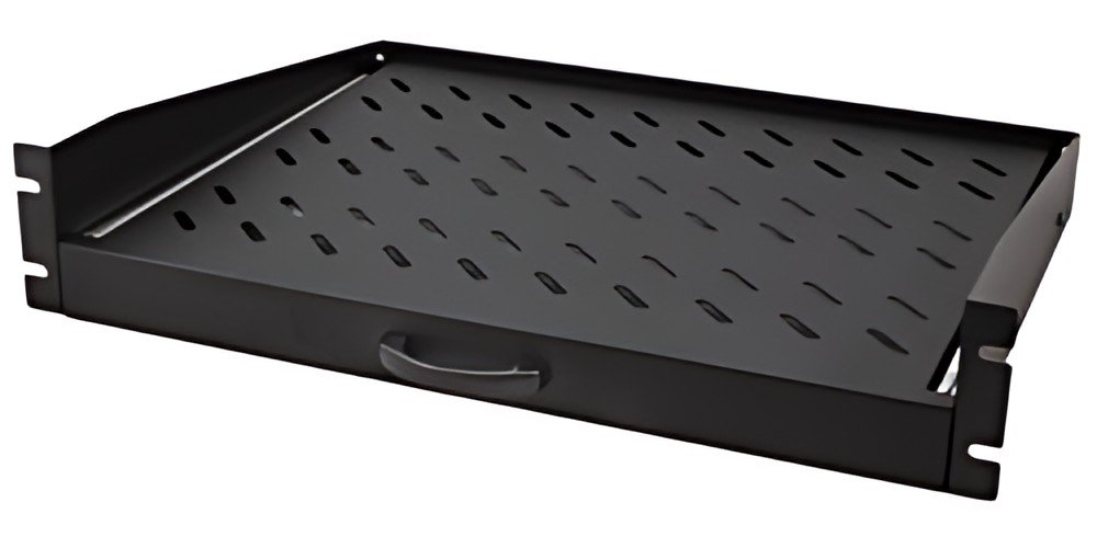 LogiLink Étagère 19" avec poignée, 2 U, coulissant, noir