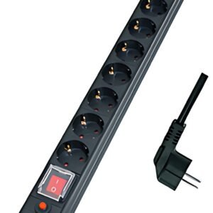 Multiprise LogiLink 19", 8 prises, protection contre les surtensions