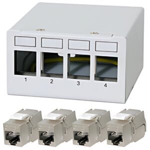 LogiLink Panneau de brassage cat.6A, 6 ports, gris clair