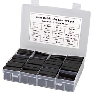 LogiLink Set de gaines thermorétractables, 300 pièces, noir