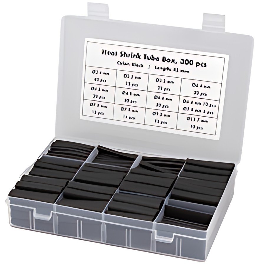 LogiLink Set de gaines thermorétractables, 300 pièces, noir