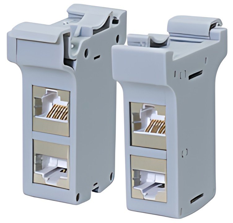 LogiLink Adaptateur pour rail DIN avec 2 coupleurs cat.6A