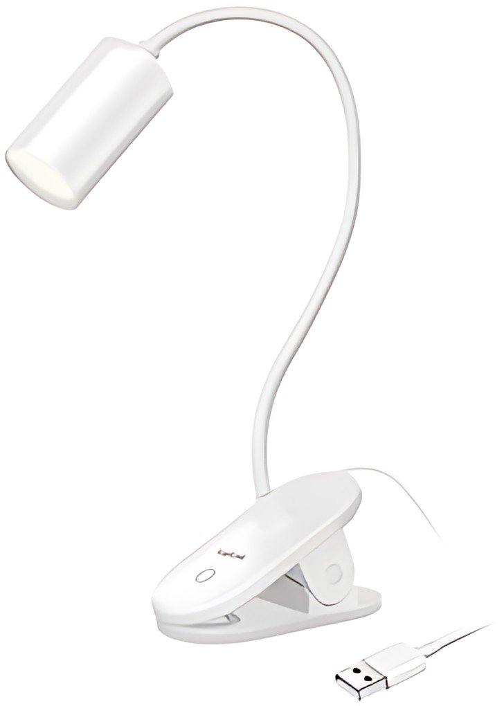 LogiLink Lampe de lecture à LED avec pince, blanc