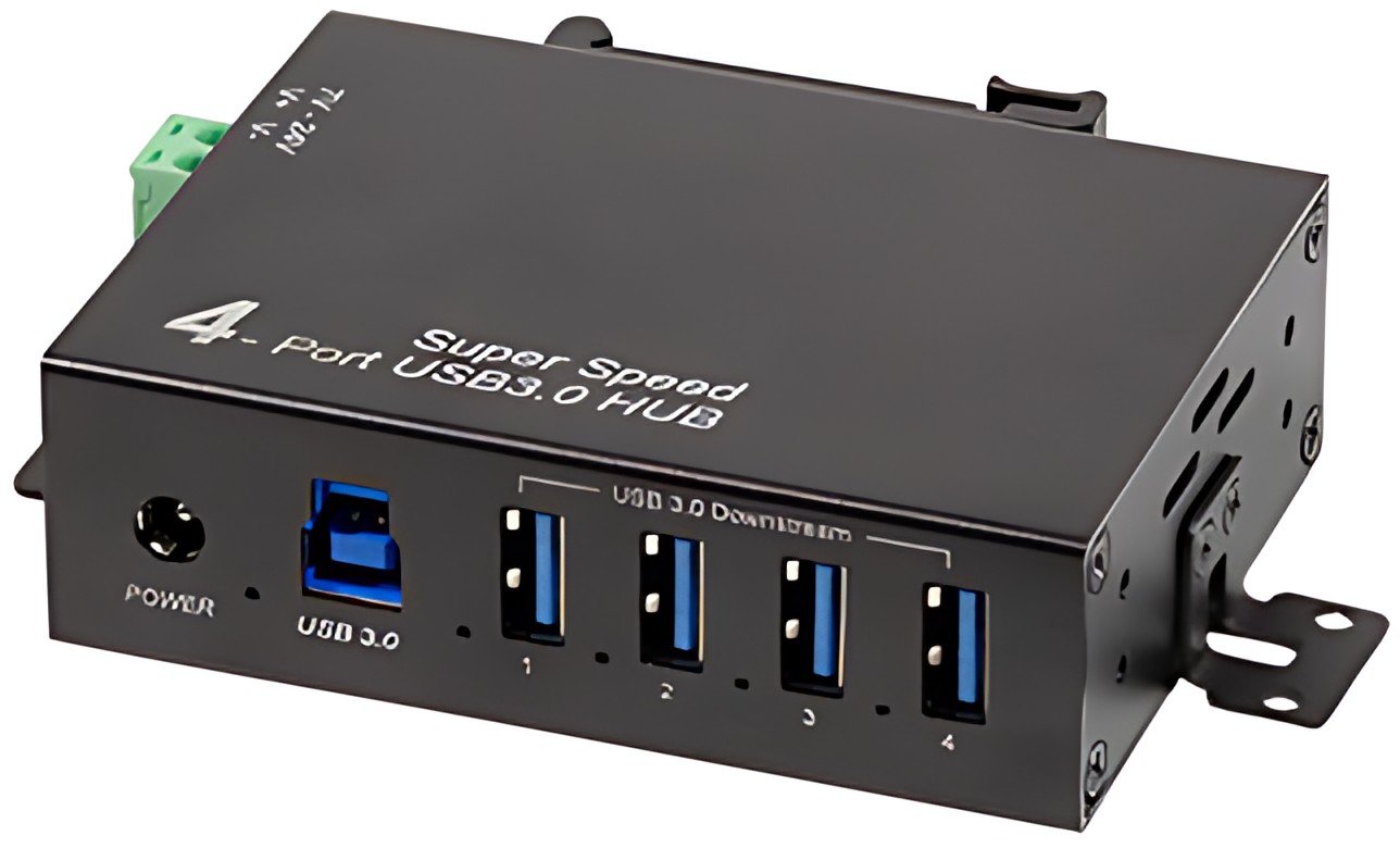 LogiLink Hub industriel USB 3.0, 4 ports, noir