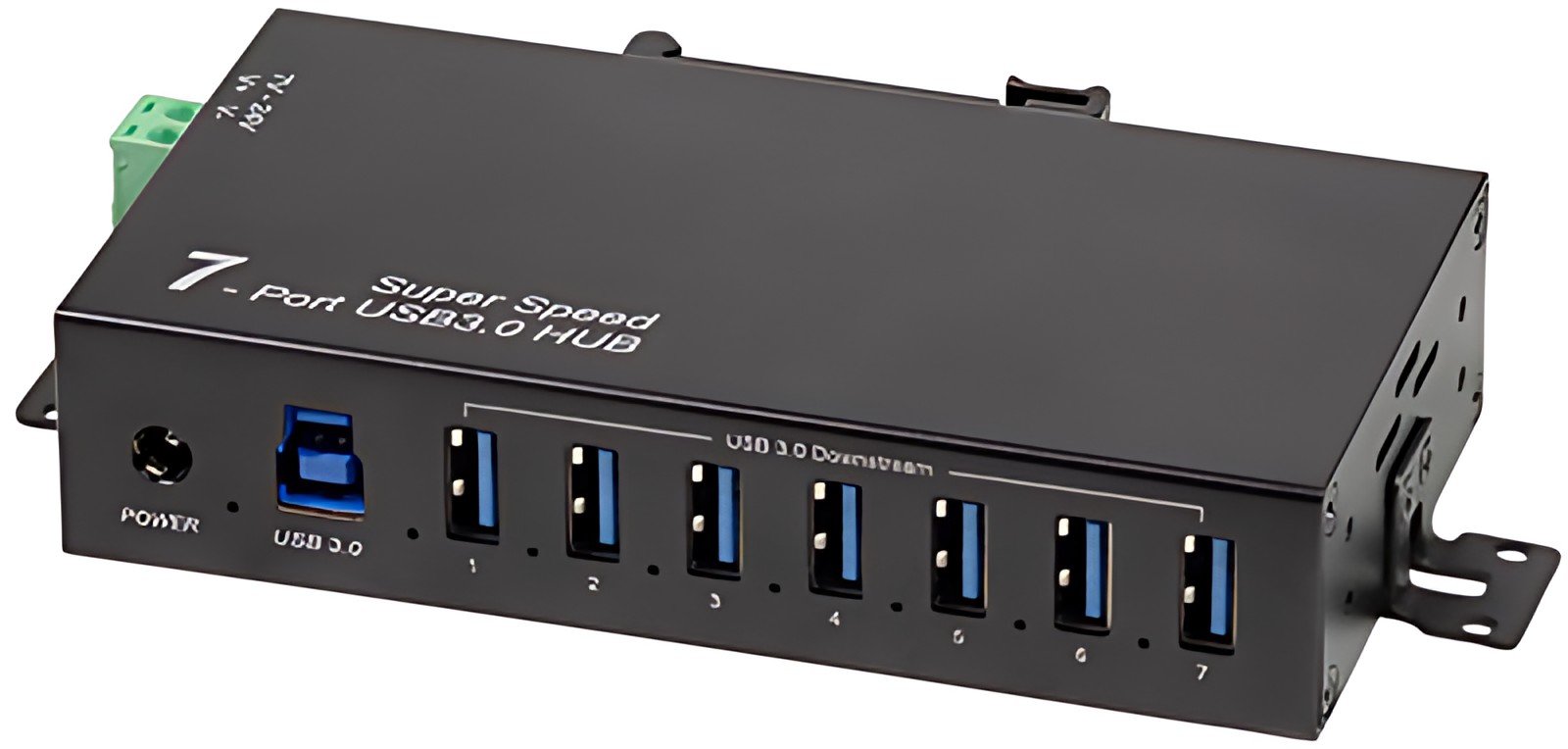LogiLink Hub industriel USB 3.0, 7 ports, noir