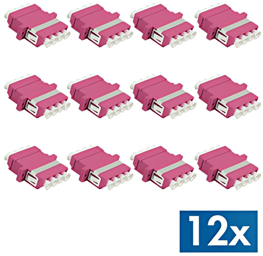 Kit de couplage fibre optique LogiLink, LC-Duplex Quad, violet, lot de 12
