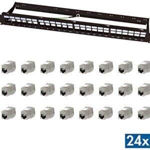 Panneau de brassage Keystone modulaire LogiLink 19", EconLine, 24 ports