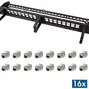 Panneau de brassage modulaire Keystone LogiLink 19", 16 ports, noir