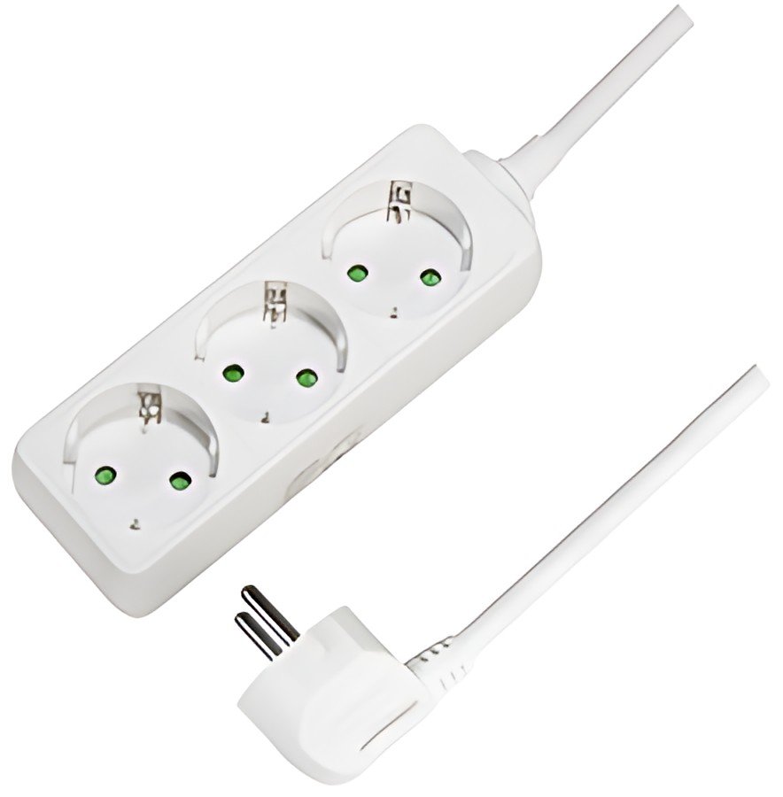 Multiprise LogiLink, 3 prises, sans interrupteur, blanc
