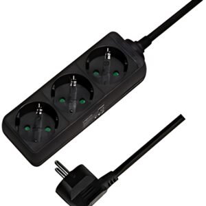 Multiprise LogiLink, 3 prises, sans interrupteur, noir