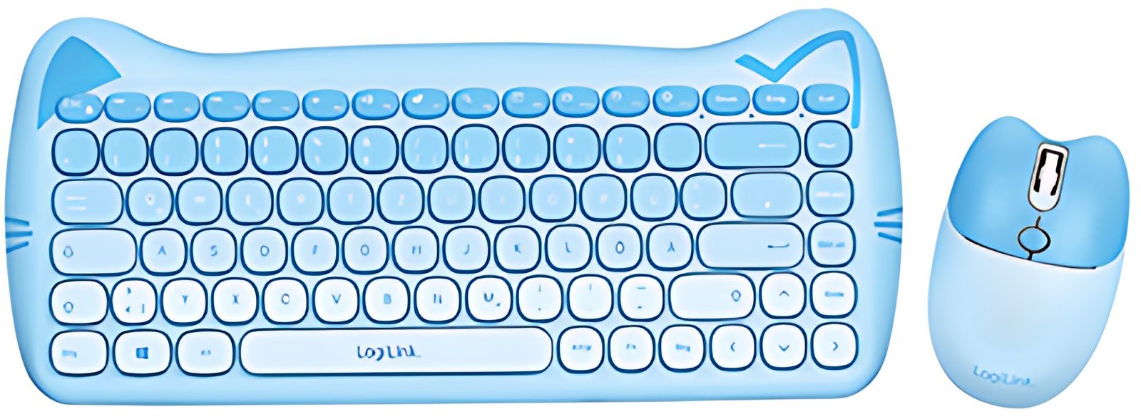 Ensemble de bureau pour enfants LogiLink KITTY, sans fil, bleu