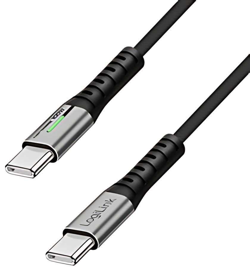 Câble LogiLink USB 2.0 avec LED, USB-C - fiche USB-C, 1,0 m