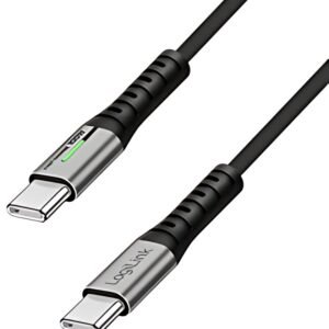 Câble LogiLink USB 3.2 avec LED, USB-C - fiche USB-C, 0,3 m
