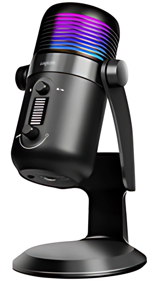 Microphone USB LogiLink avec lumière RVB, Cardioïde, noir