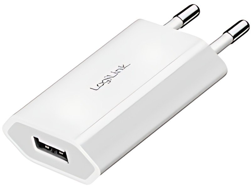 Adaptateur de prise USB LogiLink, 1x USB-A, 5 watts, blanc