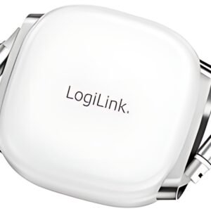 LogiLink Câble USB 2.0, USB-C - USB-C, rétractable, blanc