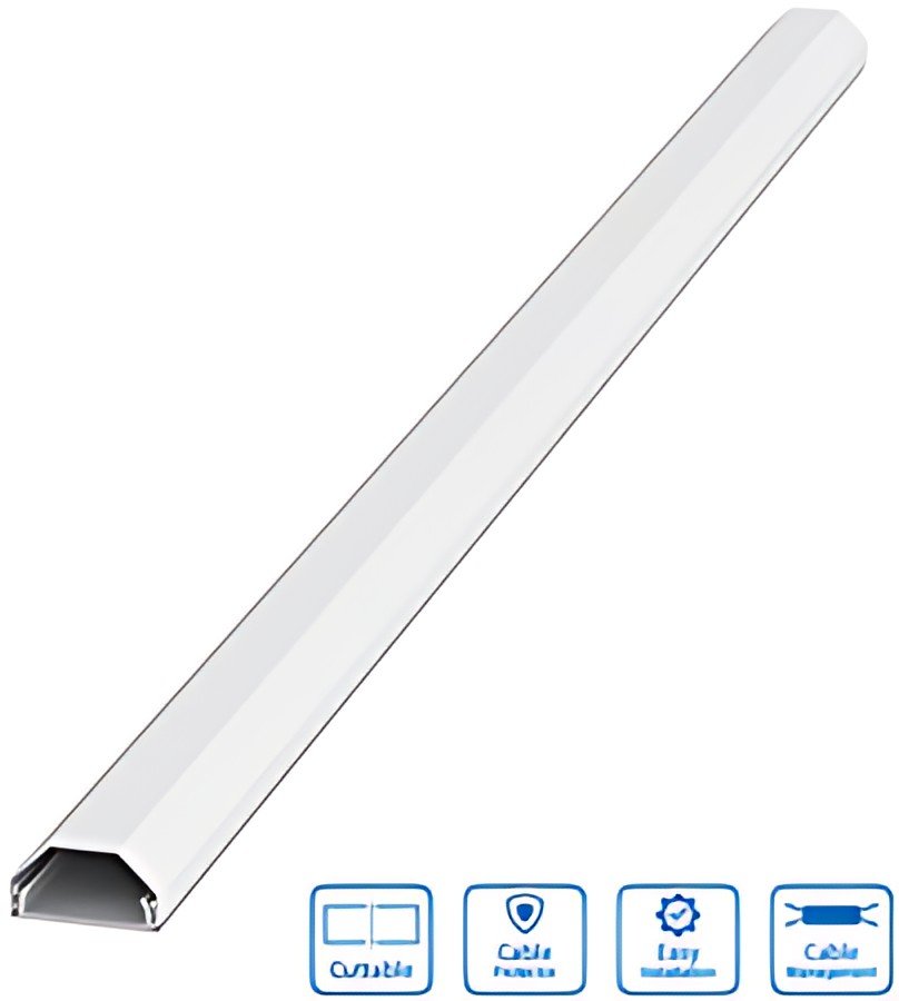 LogiLink Goulotte à câbles, en aluminium, 750 mm, blanc