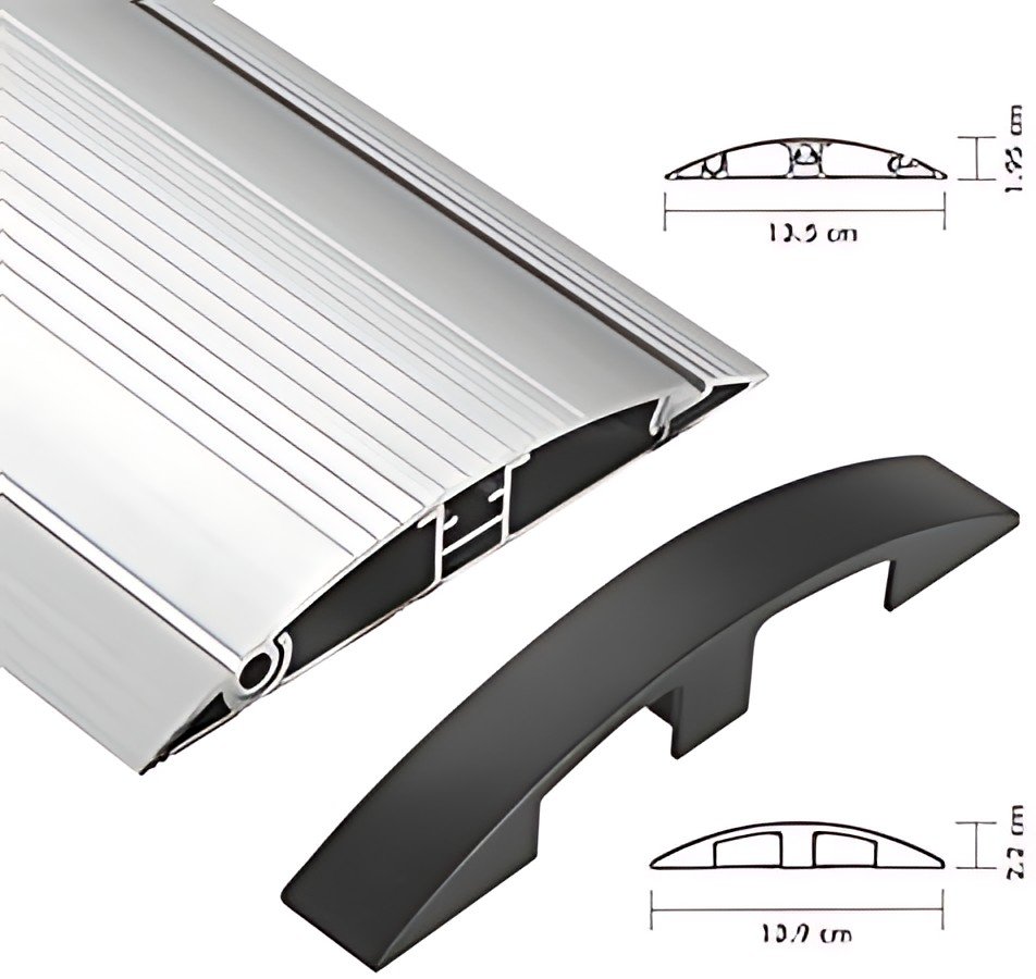 LogiLink Passe-câbles de sol, alu & ABS, 1.104 mm, argent