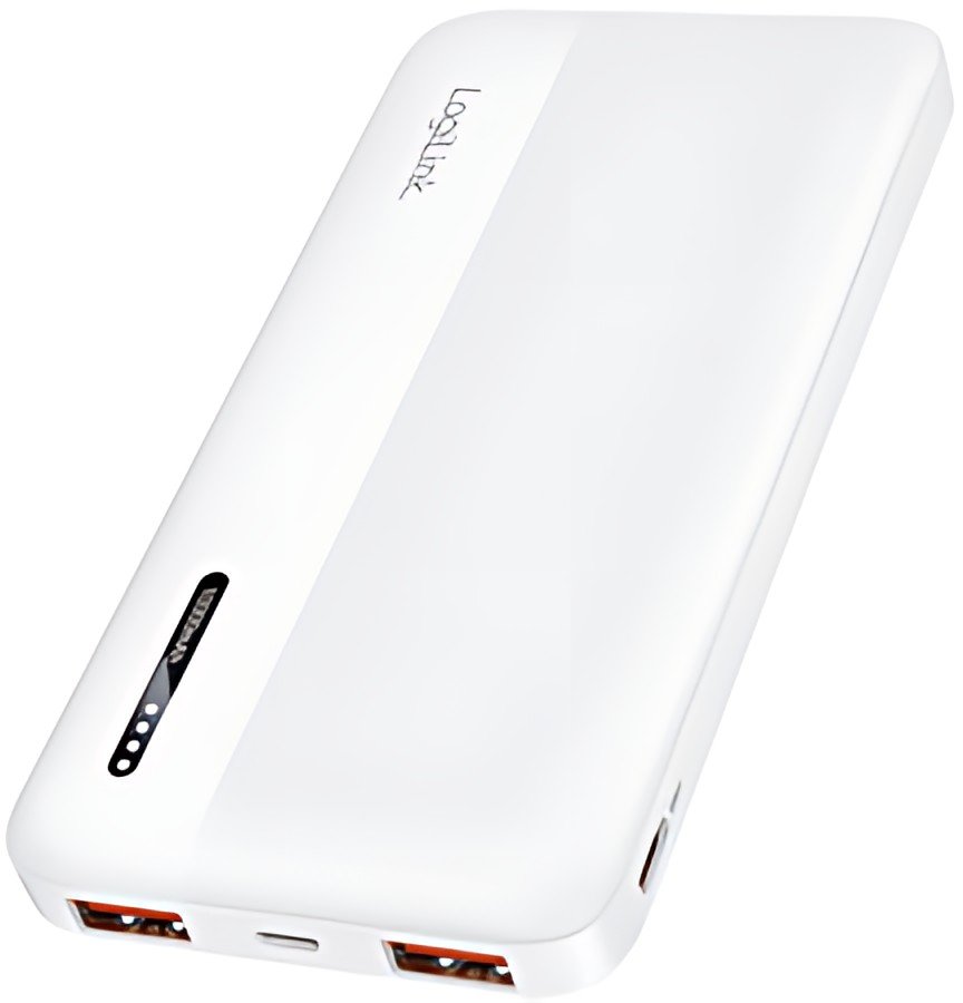 LogiLink Powerbank, 10.000 mAh, 2x USB-A, 2x USB-C, blanc