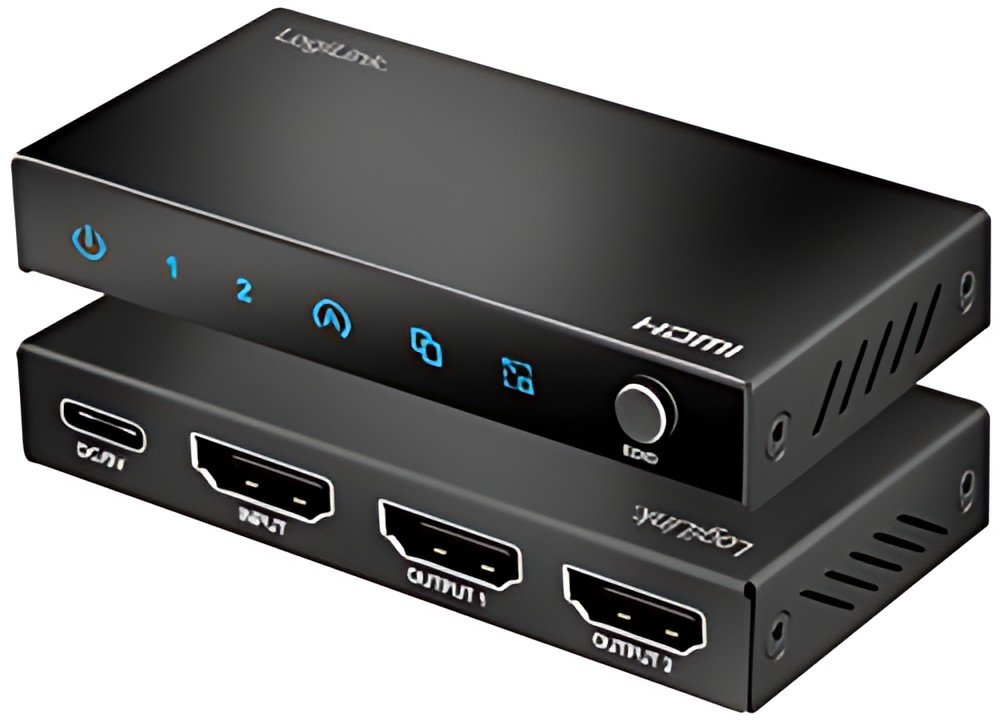 LogiLink Répartiteur HDMI 4K/60 Hz, Downscaler, 2 ports