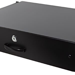 LogiLink Tiroir pour rack 19", 2 U, verrouillable, noir