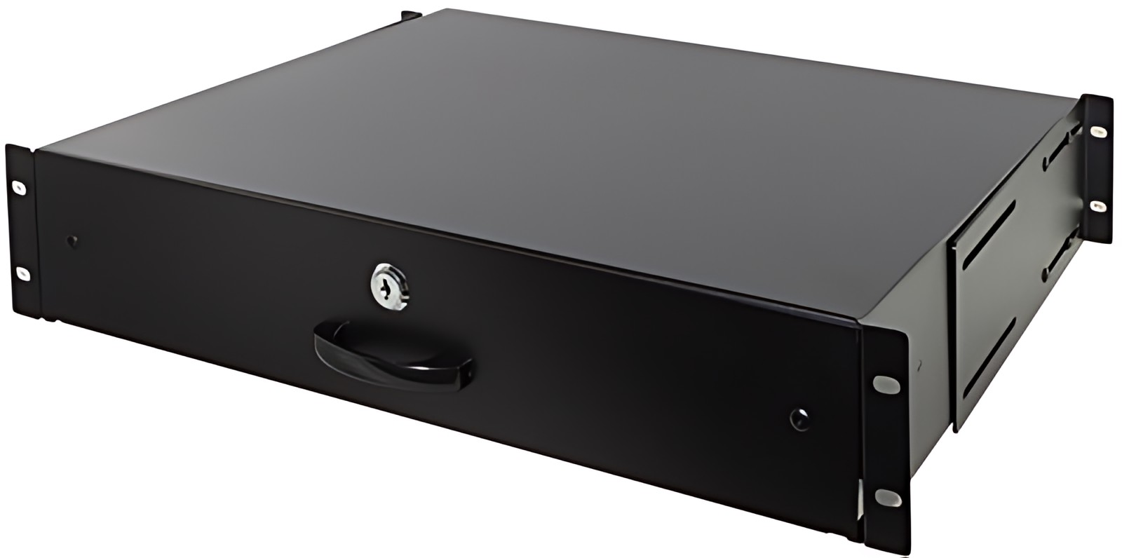LogiLink Tiroir pour rack 19", 2 U, verrouillable, noir
