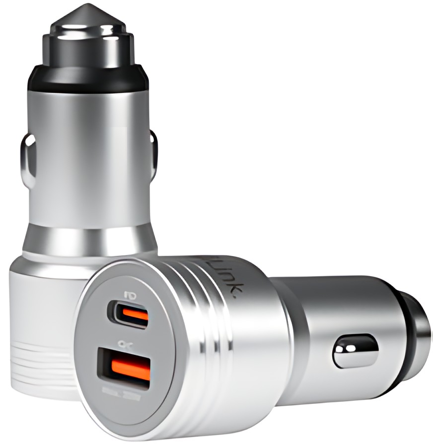 Chargeur de voiture USB LogiLink, double, 20 watts, argent