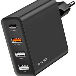 LogiLink USB-Steckdosenadapter, 3x USB-A (QC), 1x USB-C (PD)