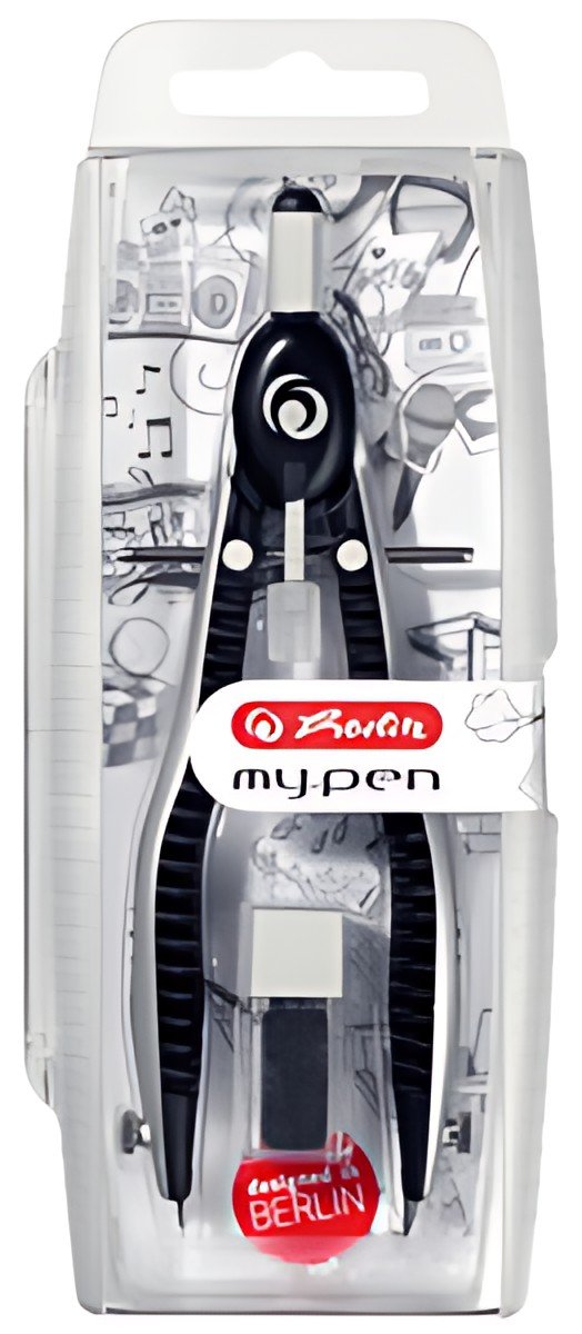 herlitz Compas à réglage rapide my.pen, noir/gris, boîte