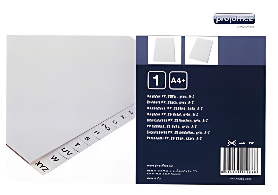 proOFFICE Intercalaires en plastique, A-Z, A4, maxi +